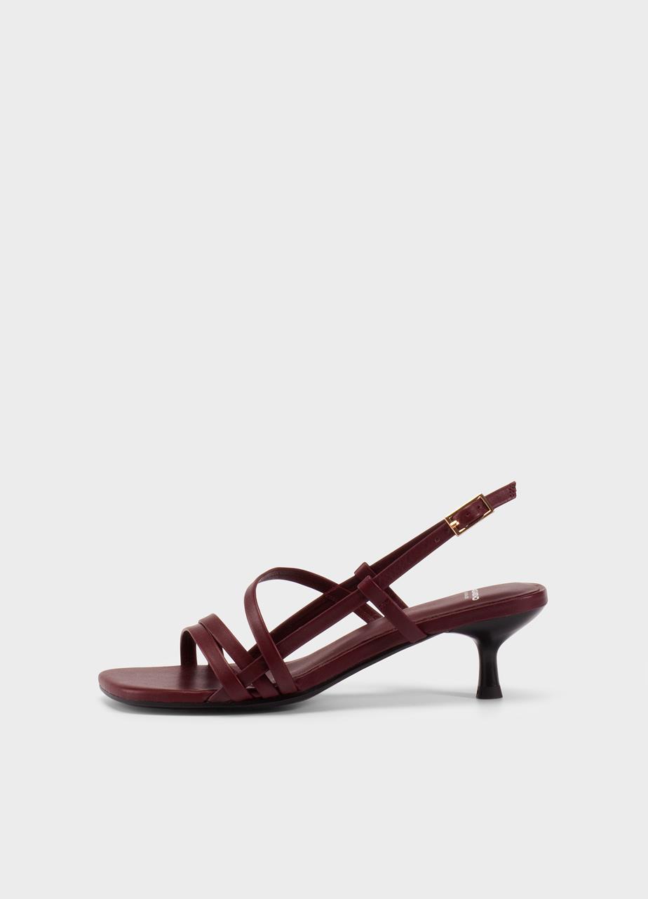 Jonna heeled sandals DARK RED LEATHER