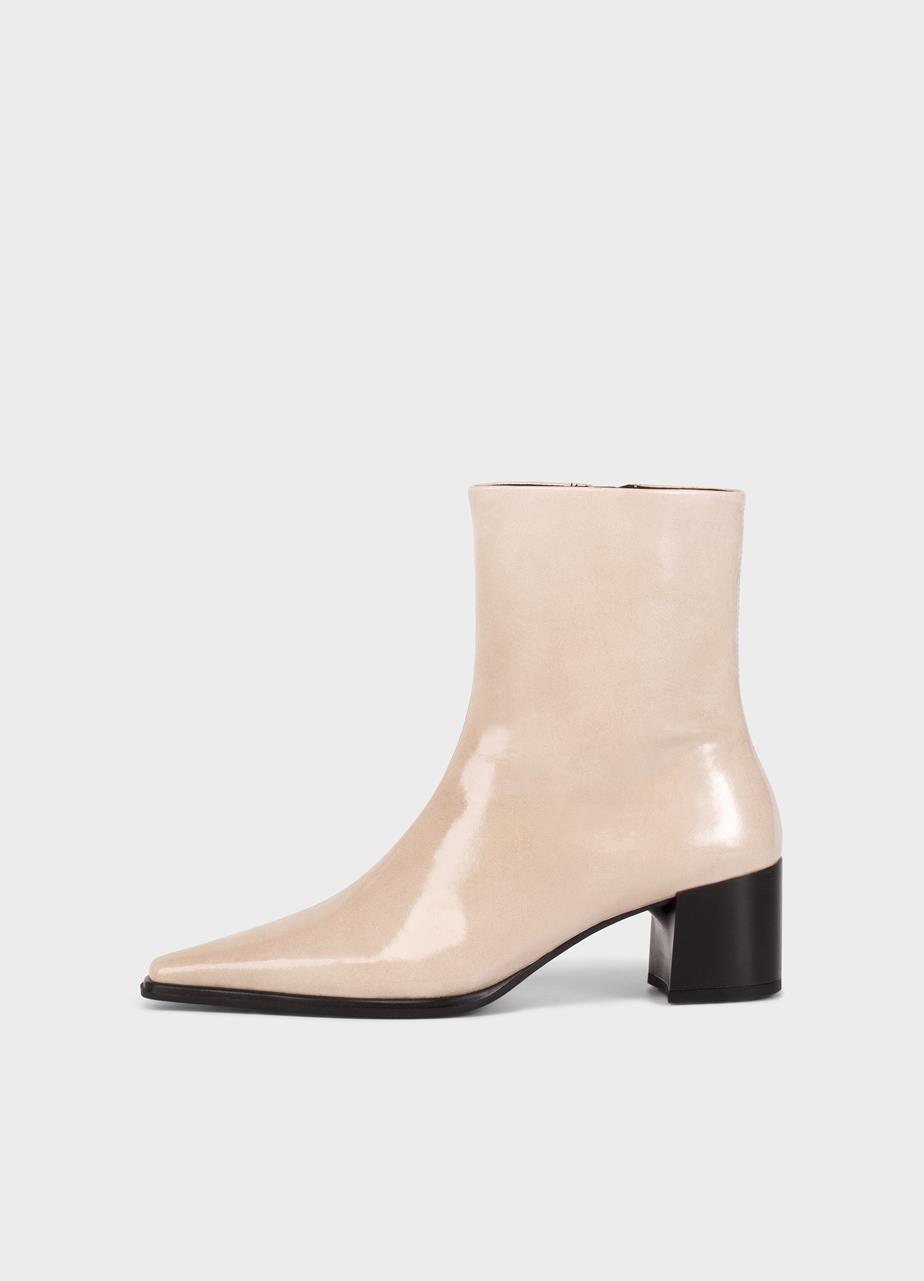 Giselle støvler BEIGE LAKERET LÆDER