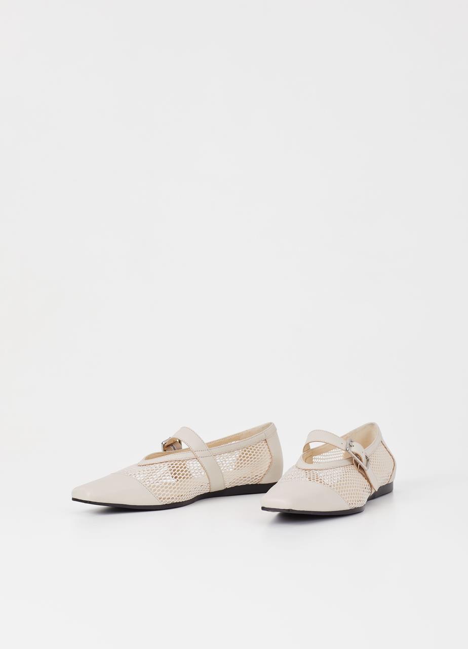 Wioletta ballerinaer OFFWHITE LÆDER/MESH