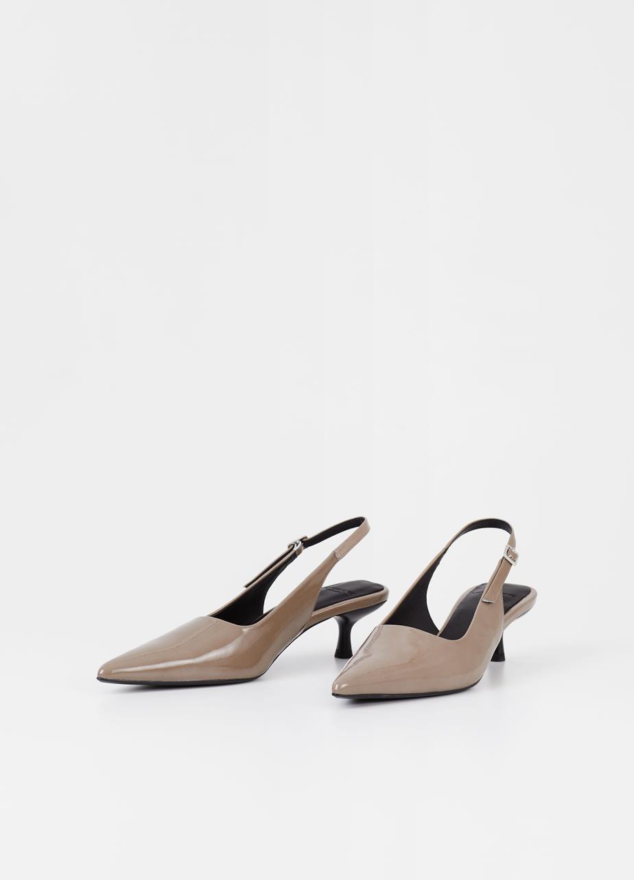 Lykke pumps LYSEBRUN LAKERET LÆDER